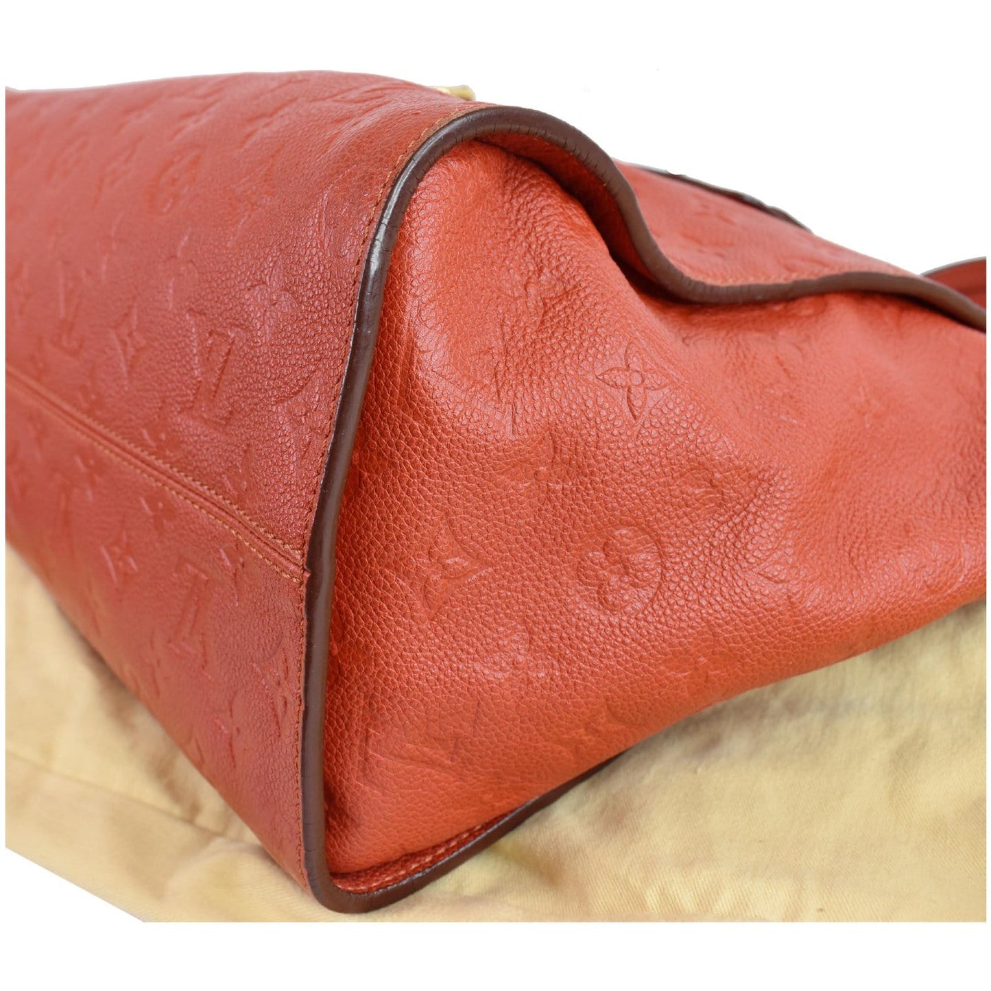 LOUIS VUITTON Lumineuse PM Monogram Empreinte Leather Shoulder Bag Red