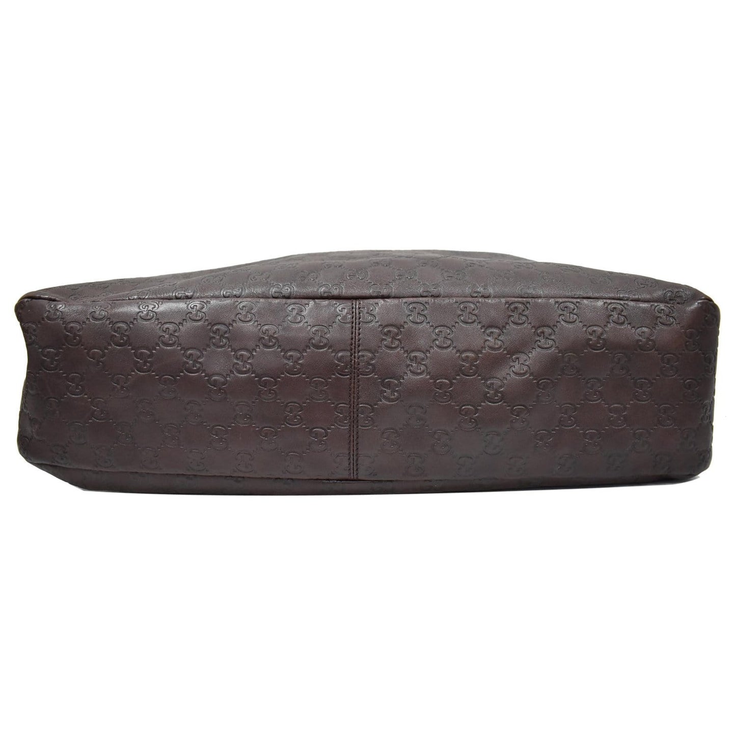 GUCCI Horsebit Large Guccissima Leather Hobo Bag Dark Brown 114900