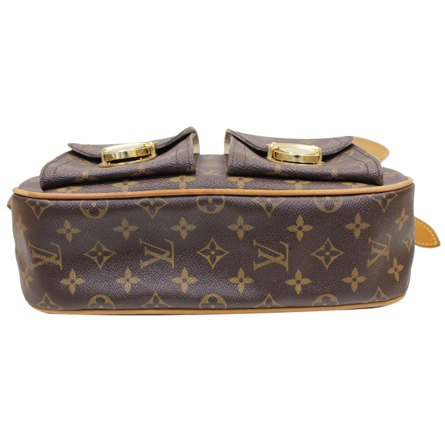 LOUIS VUITTON Hudson GM Monogram Canvas Shoulder Bag Brown