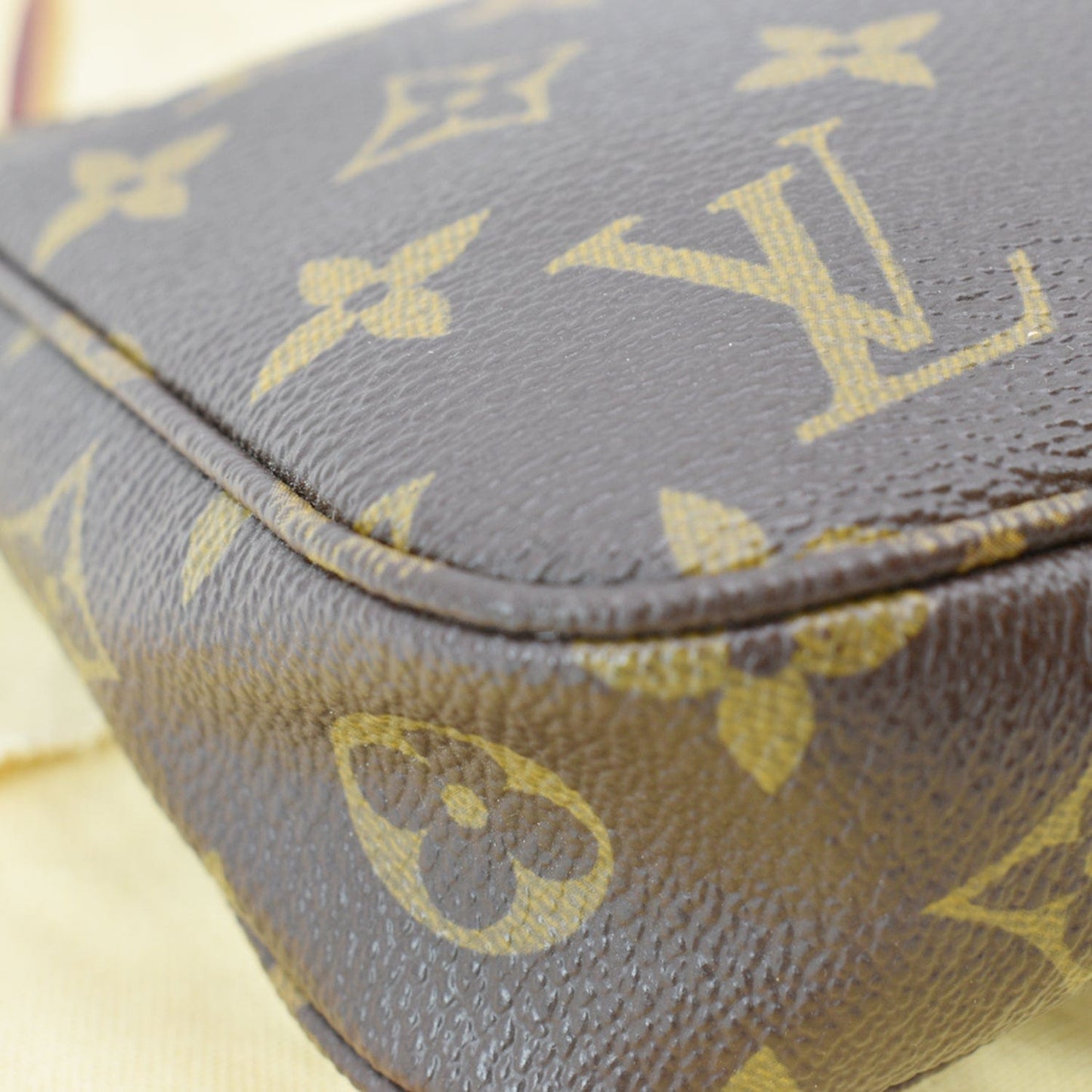 LOUIS VUITTON Grenade V Monogram Canvas Accessories Pochette Bag Brown