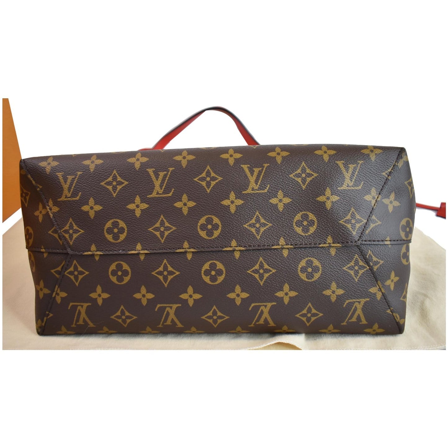 LOUIS VUITTON Flower Monogram Canvas Shoulder Hobo Bag Brown