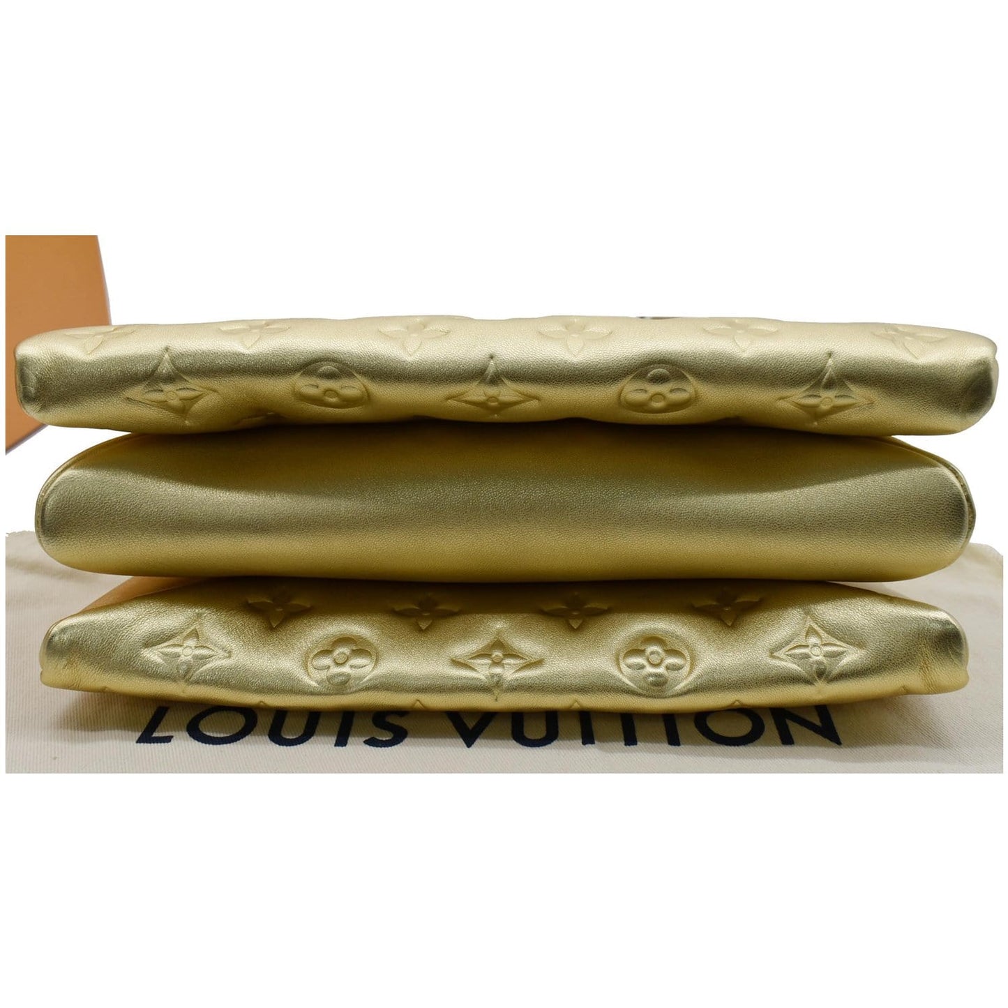 LOUIS VUITTON Coussin PM Monogram Embossed Shoulder Bag Gold