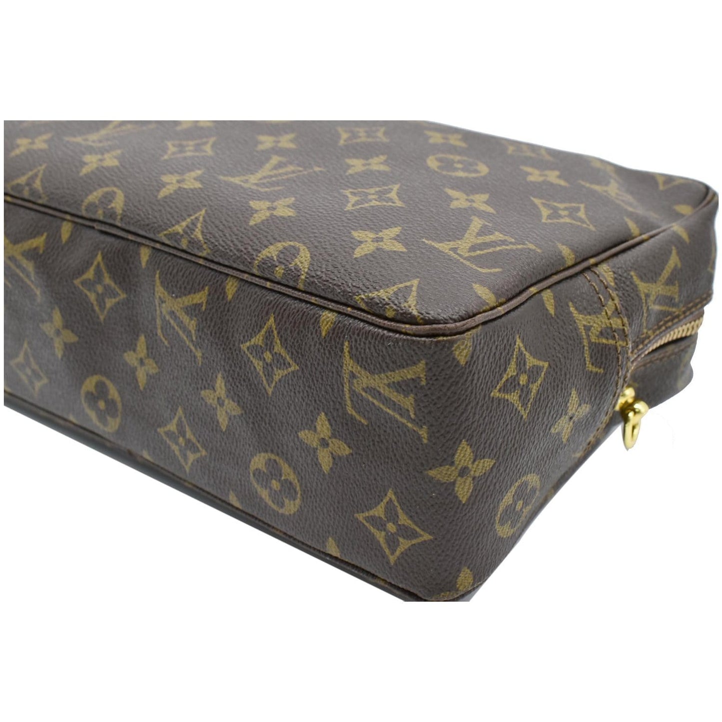 LOUIS VUITTON Trousse Toiletry 28 Monogram Canvas Cosmetic Bag Brown