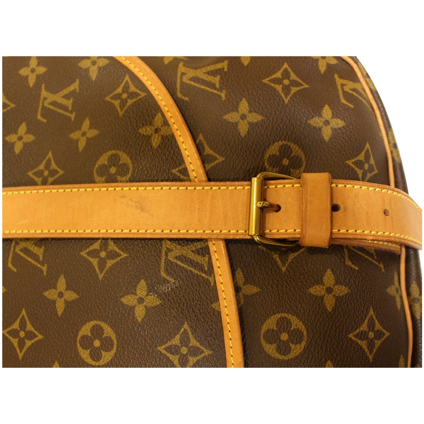 LOUIS VUITTON Saumur 43 Monogram Canvas Shoulder Bag Brown