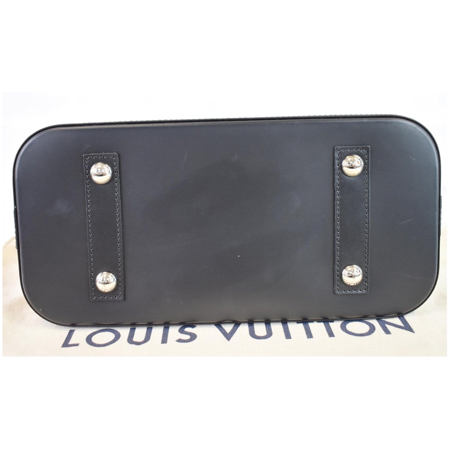 LOUIS VUITTON Alma PM Epi Leather Satchel Bag Black
