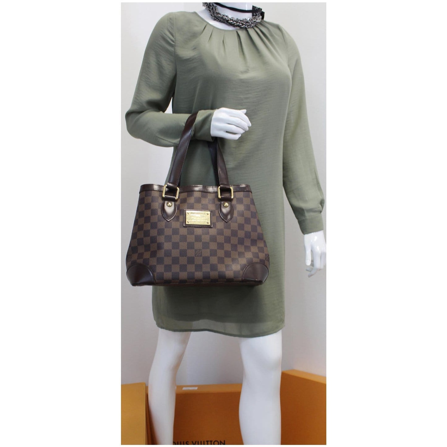 LOUIS VUITTON Hampstead PM Damier Ebene Shoulder Bag Brown