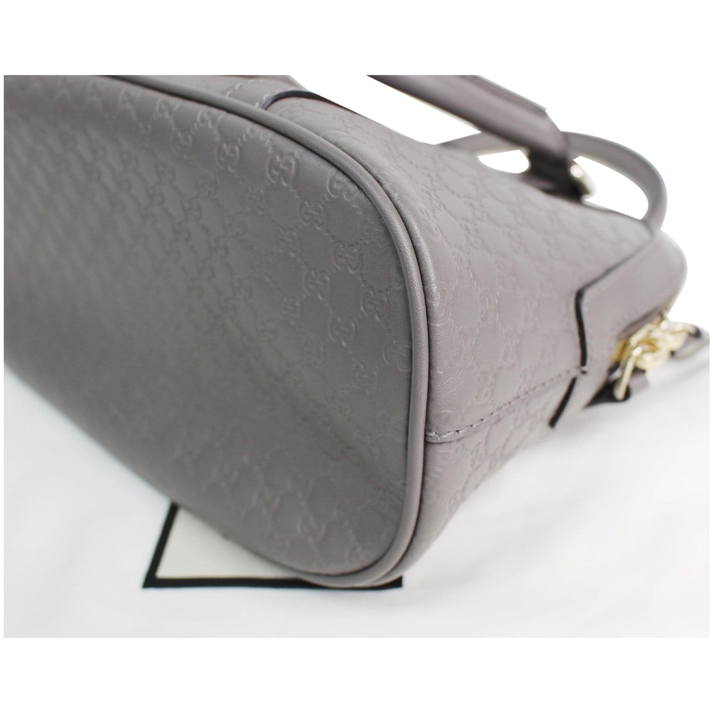 GUCCI Mini Dome Micro Guccissima Leather Shoulder Bag Grey 449654