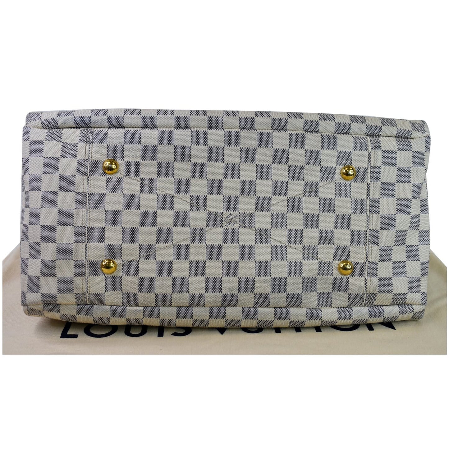LOUIS VUITTON Artsy MM Damier Azur Shoulder Bag White