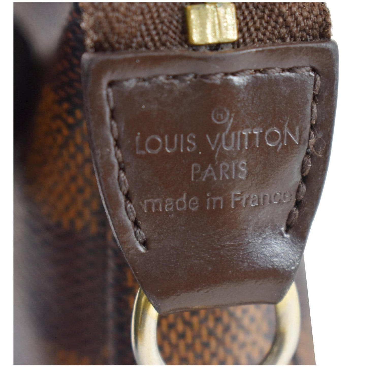 LOUIS VUITTON Mini Pochette Damier Ebene Pouch Brown