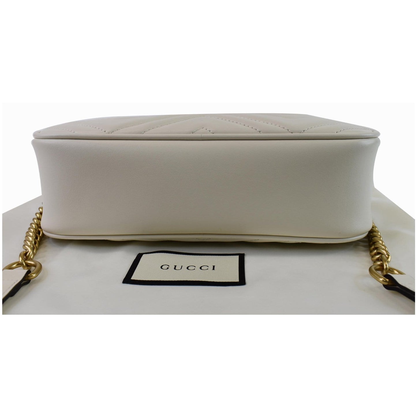 GUCCI GG Marmont Matelasse Small Leather Crossbody Bag White 447632