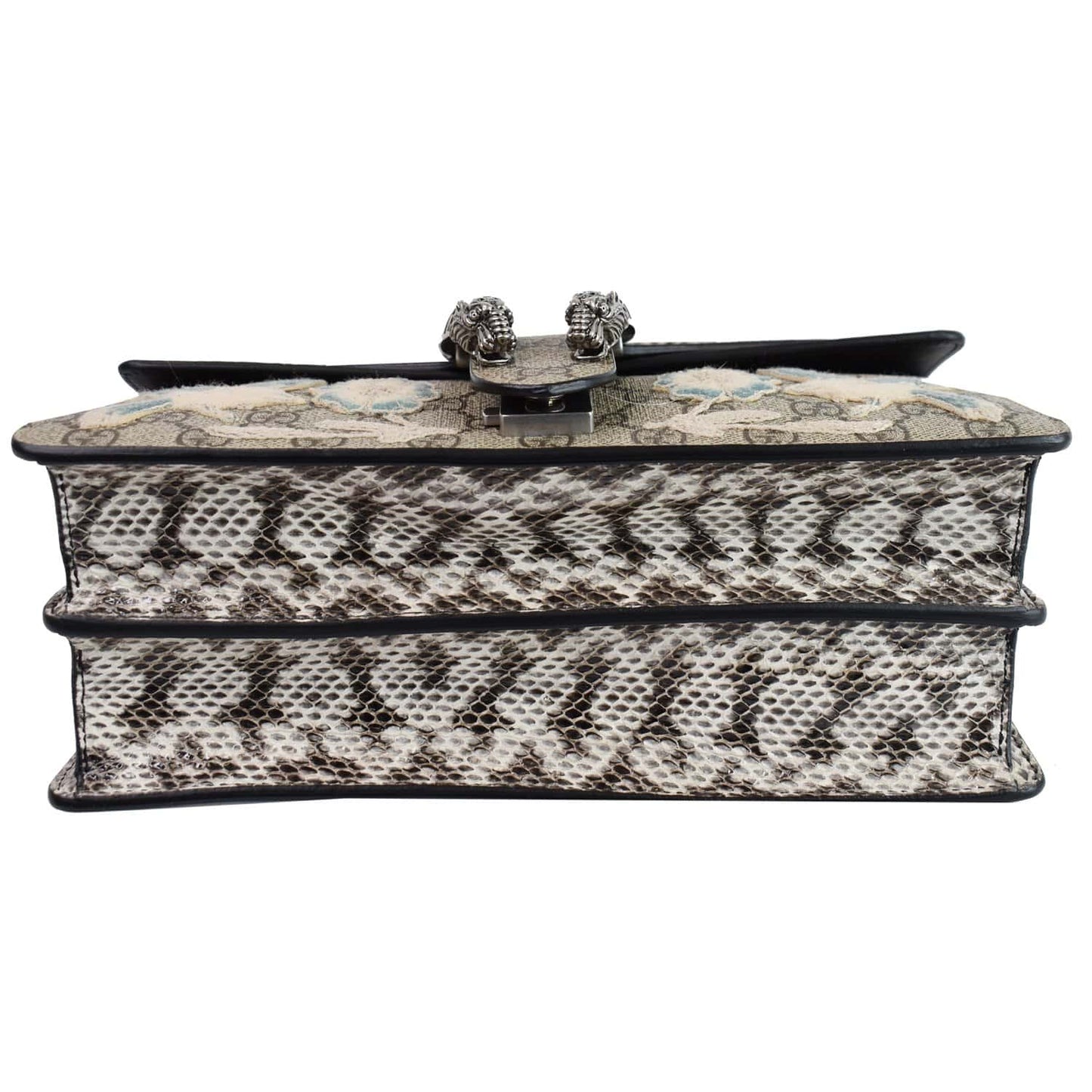 GUCCI Dionysus Small Supreme Python NY Yankees Patch Shoulder Bag Beige 400249