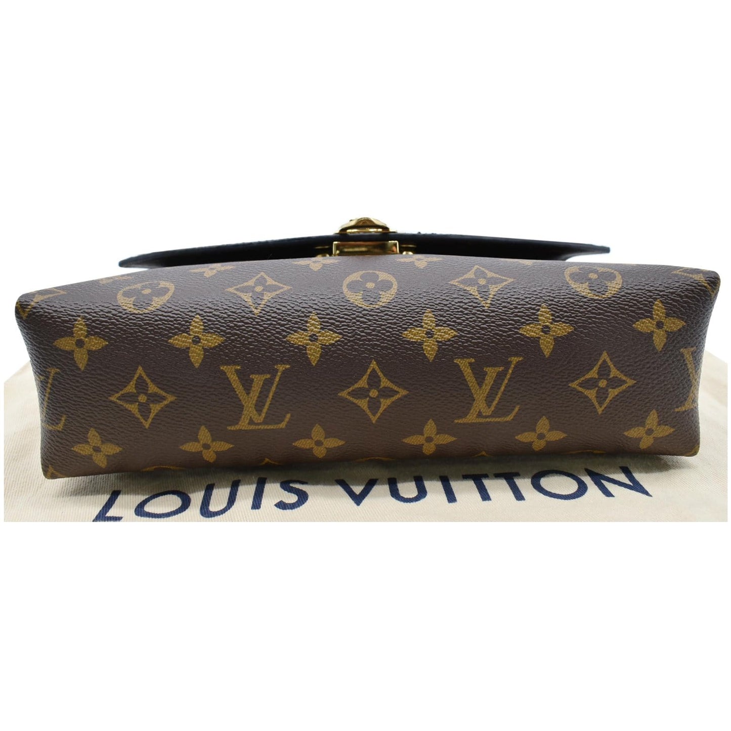 LOUIS VUITTON Saint Placide Monogram Canvas Python Crossbody Bag Brown