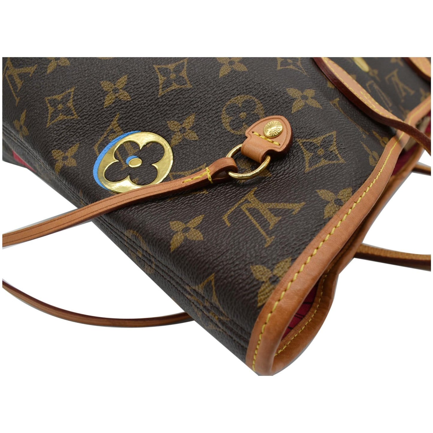 LOUIS VUITTON Love Lock Neverfull MM Monogram Canvas Tote Bag Brown - 10% OFF