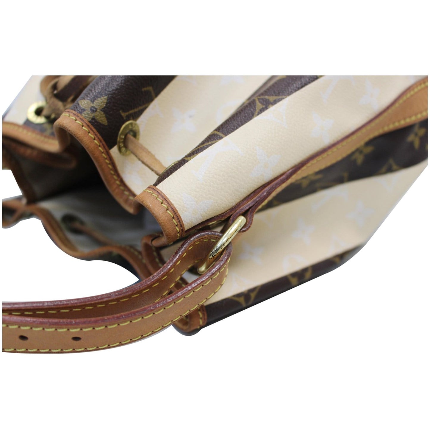 LOUIS VUITTON Petit Noe Monogram Rayures Shoulder Bag Brown