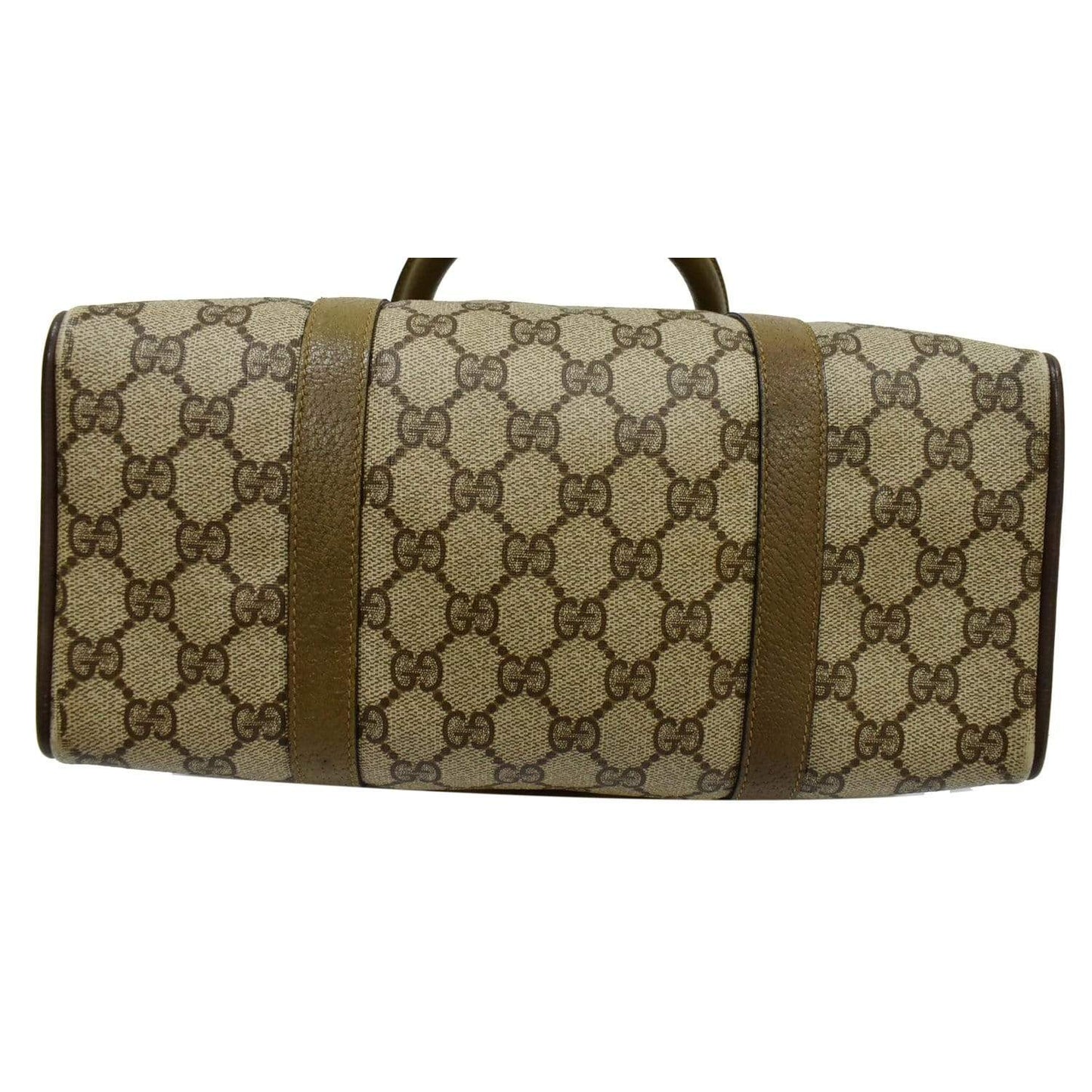 GUCCI Vintage Doctor GG Canvas Boston Satchel Bag Beige
