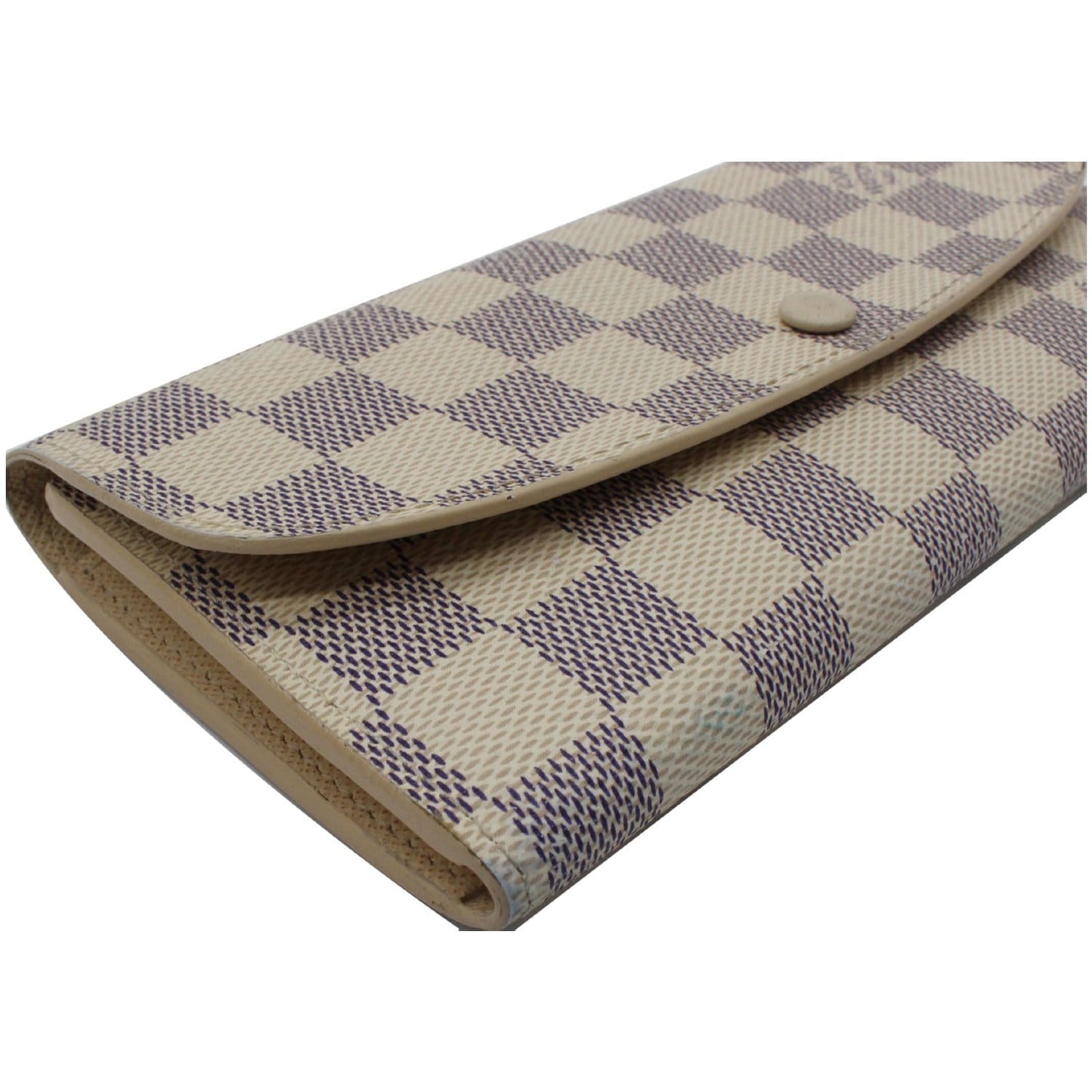LOUIS VUITTON Emilie Damier Azur Wallet White