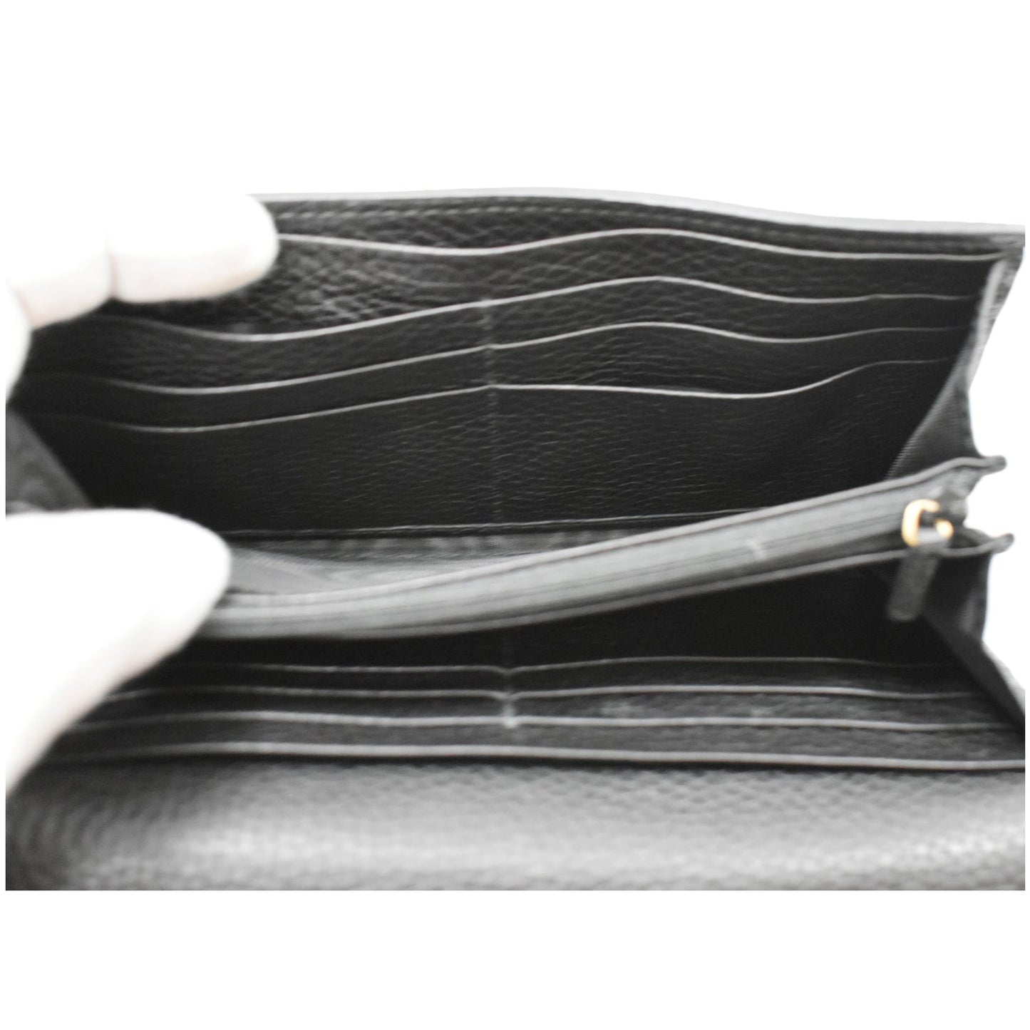 GUCCI Animalier Bee Blind For Love Leather Wallet Black 454070