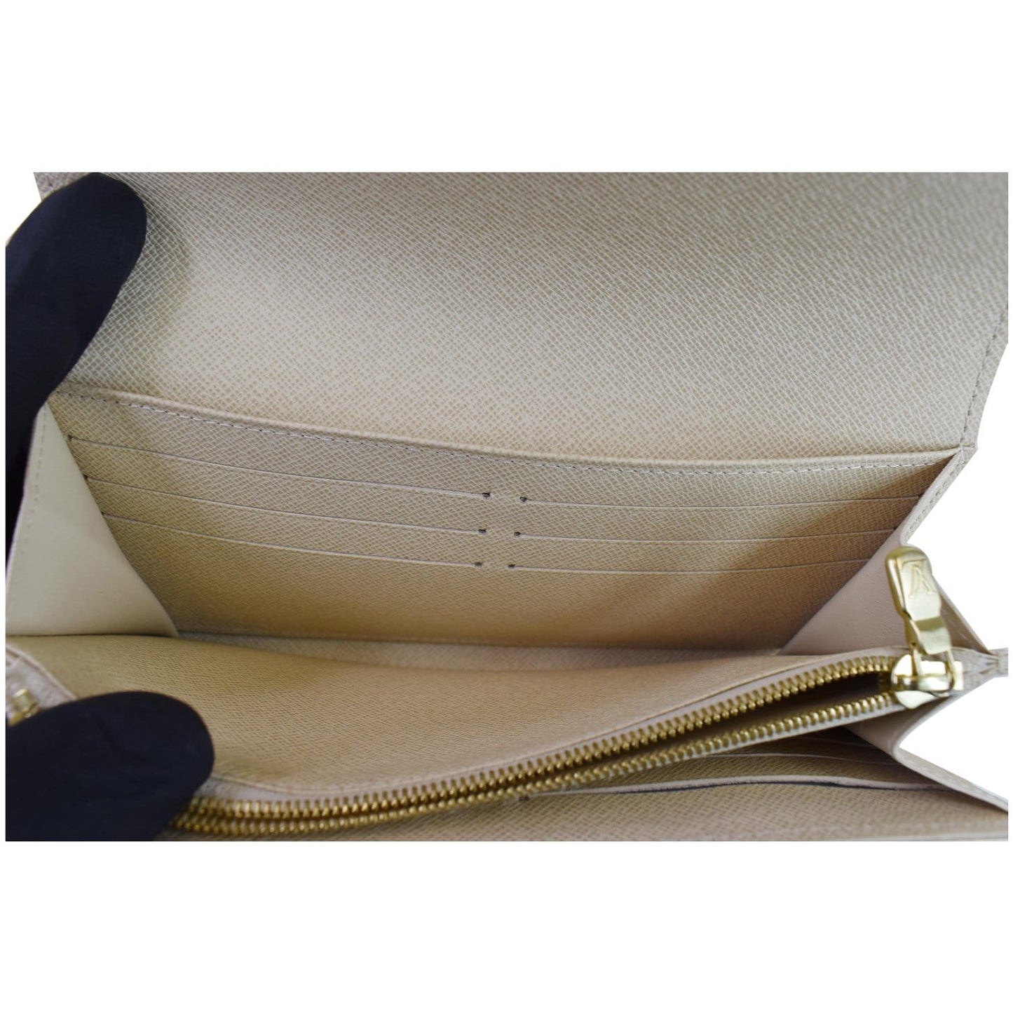 LOUIS VUITTON Damier Azur Sarah Wallet White