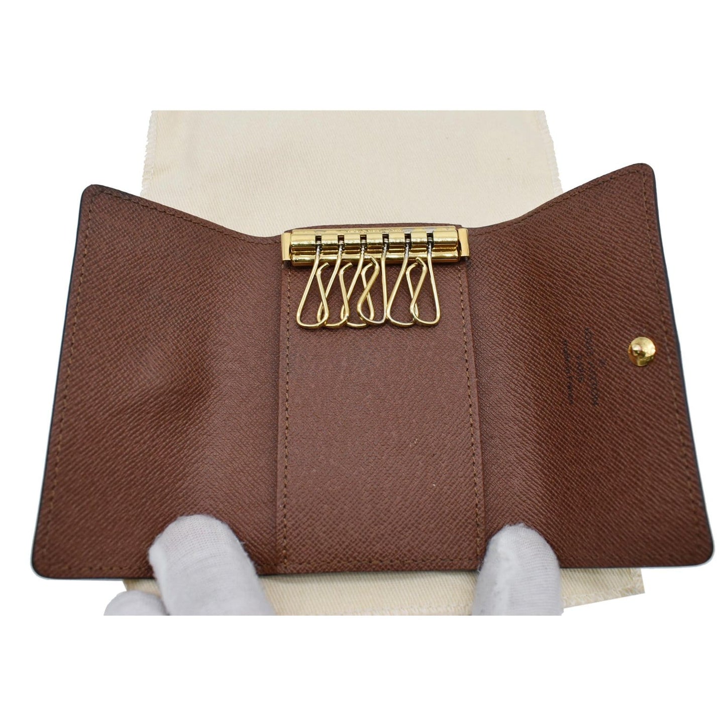 LOUIS VUITTON Monogram Canvas 6 Key Holder Brown