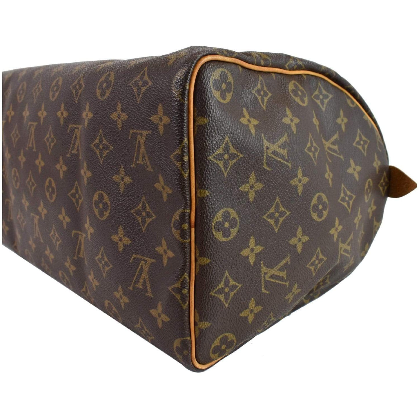 LOUIS VUITTON Speedy 40 Monogram Canvas Satchel Bag Brown