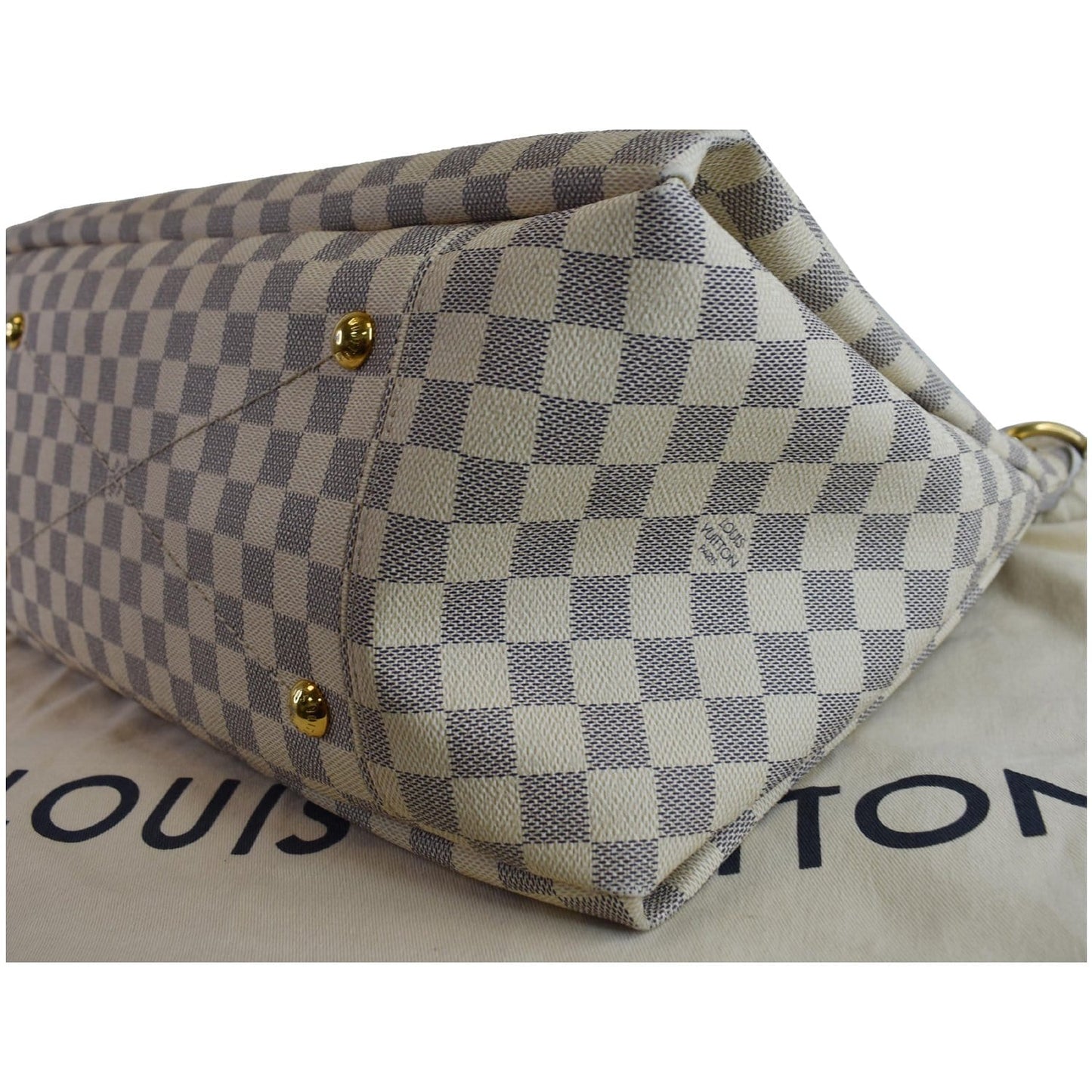 LOUIS VUITTON Artsy MM Damier Azur Shoulder Bag White