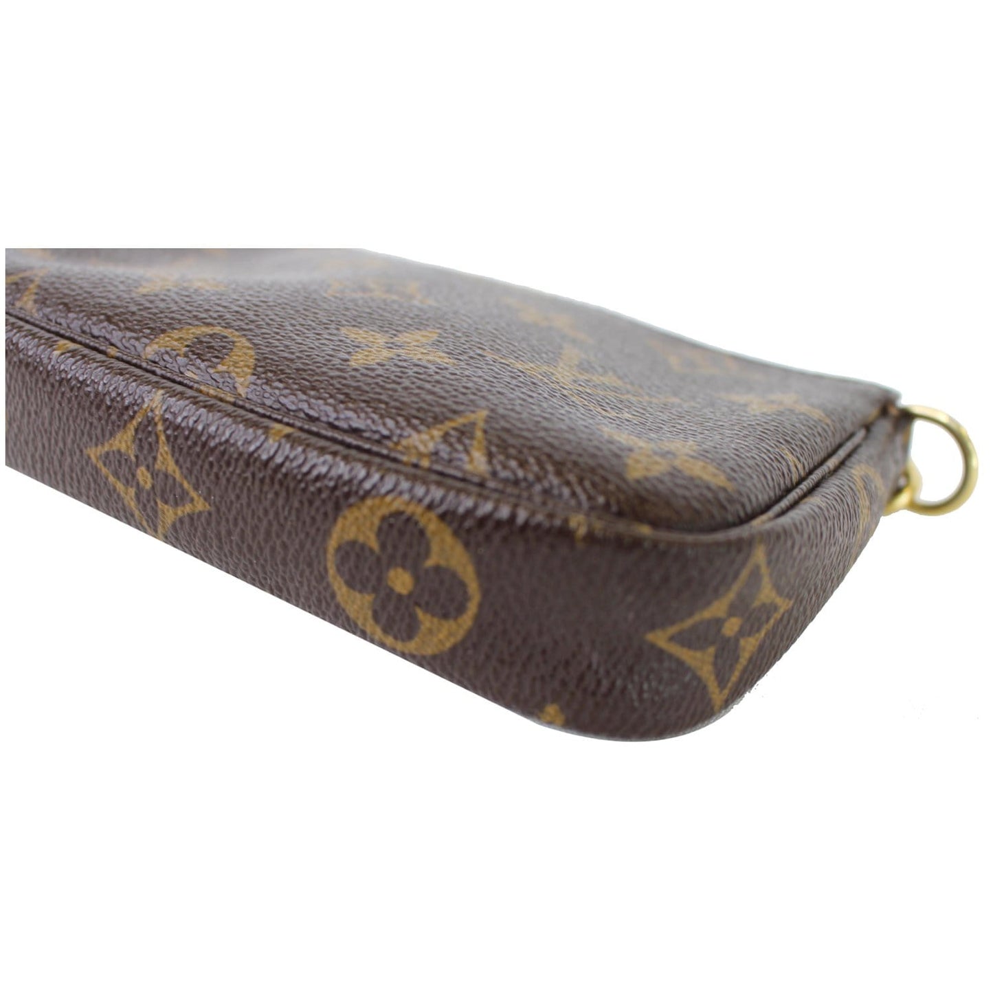 LOUIS VUITTON Mini Pochette Monogram Canvas Accessories Pouch Brown