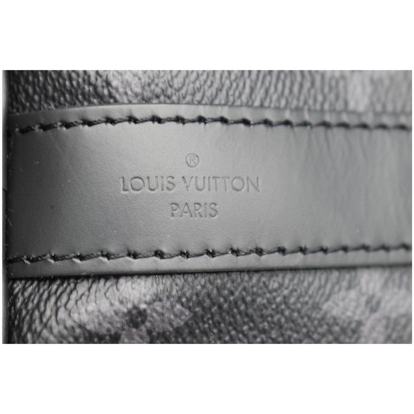 LOUIS VUITTON Keepall 55 Bandouliere Monogram Eclipse Travel Bag Black