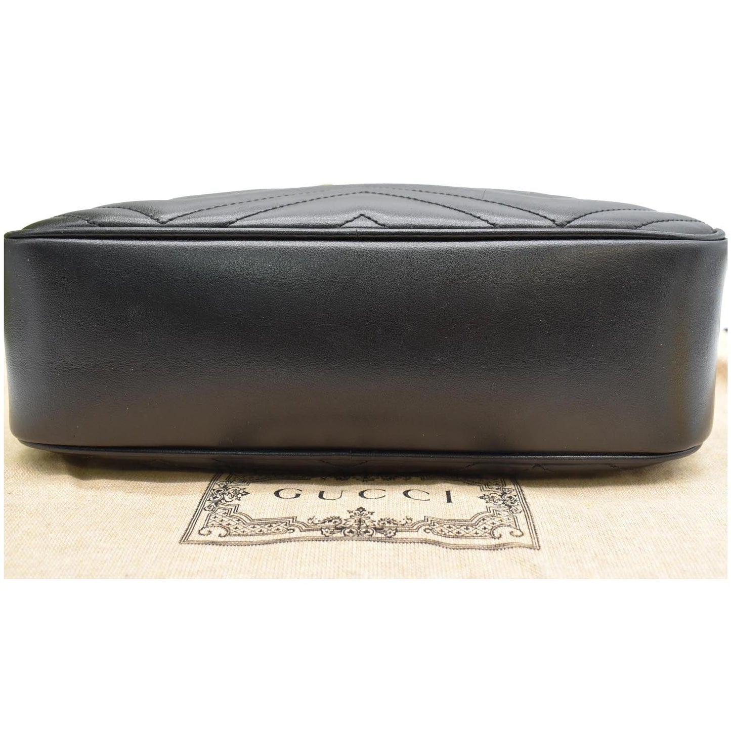 GUCCI GG Marmont Matelasse Small Leather Crossbody Bag Black