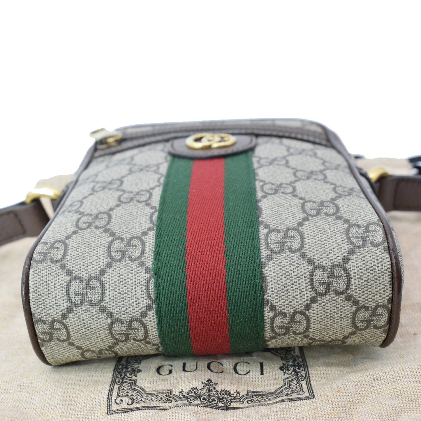 GUCCI Ophidia GG Supreme Canvas Shoulder Bag Beige 598127