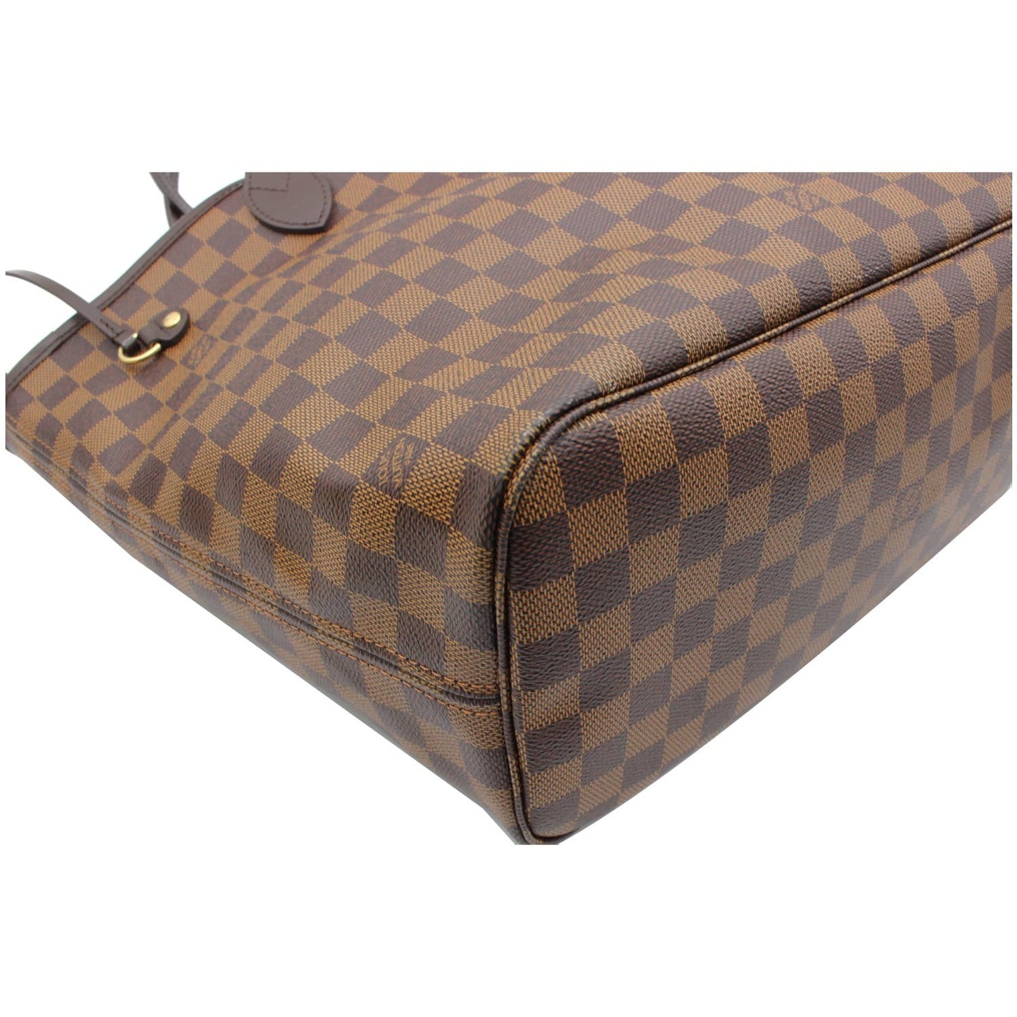LOUIS VUITTON Neverfull MM Damier Ebene Tote Bag Brown