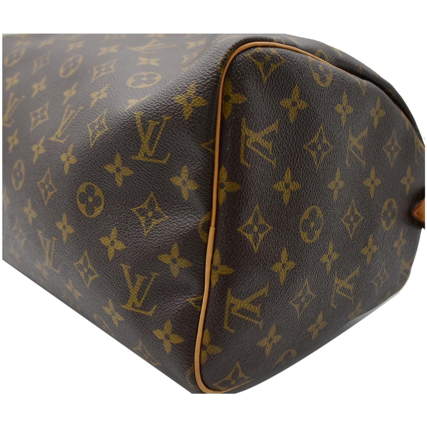 LOUIS VUITTON Speedy 30 Monogram Canvas Satchel Bag Brown