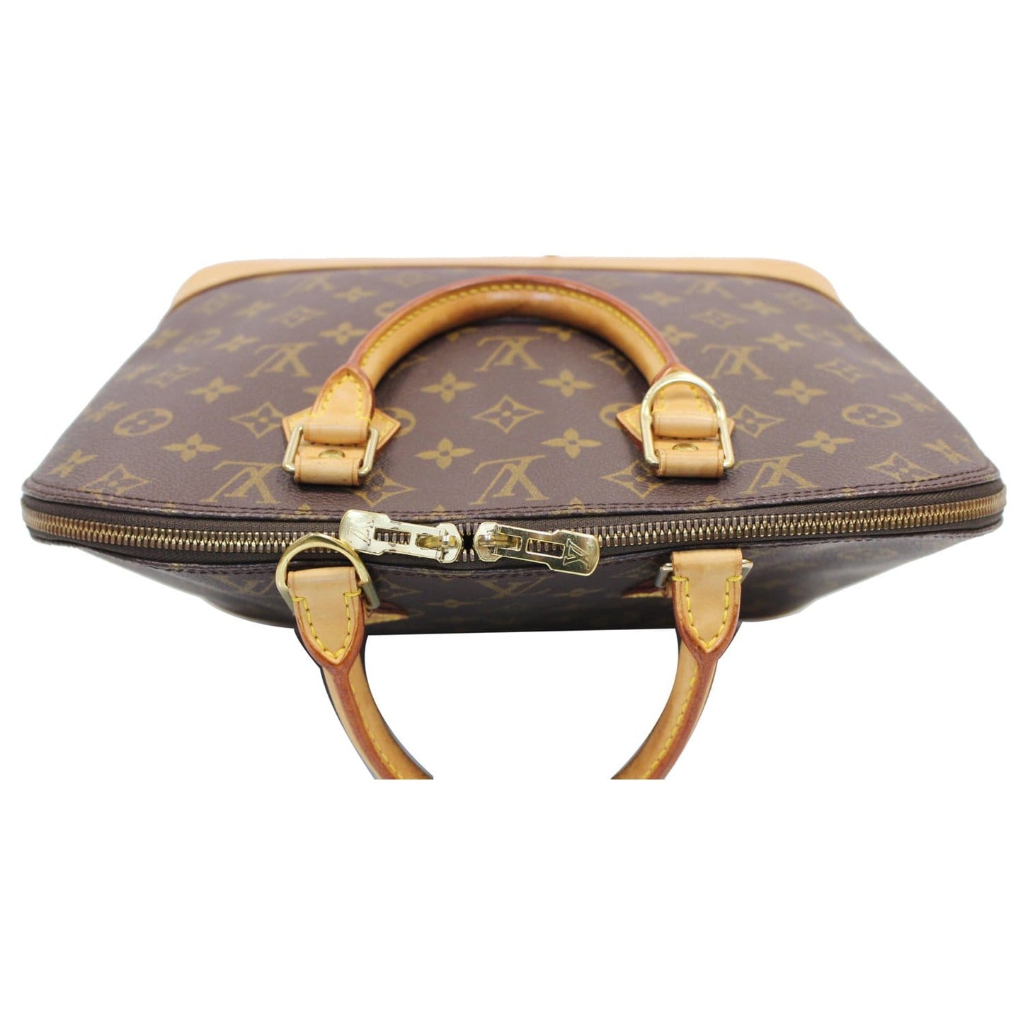 LOUIS VUITTON Alma Monogram Canvas Satchel Bag Brown - 20% OFF