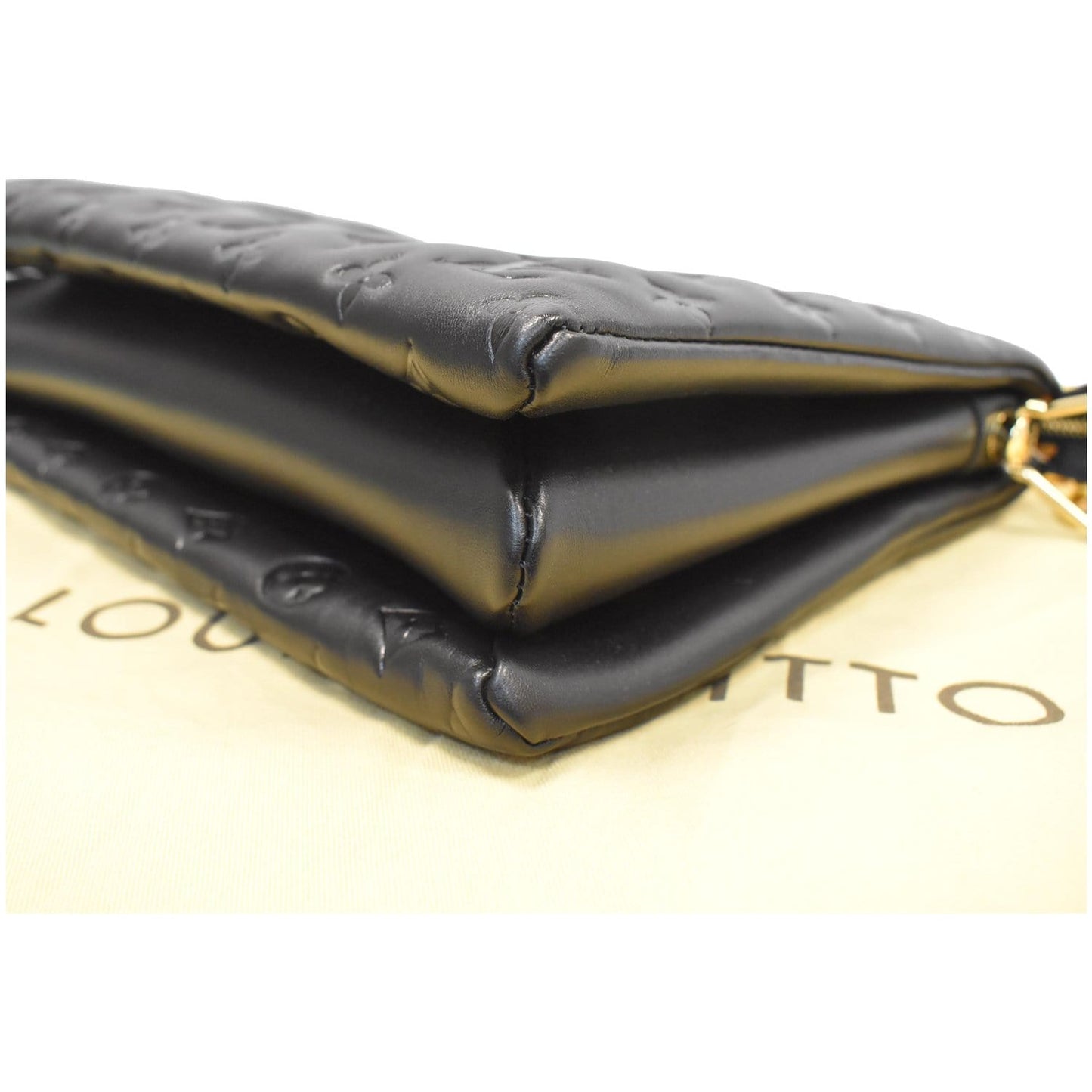 LOUIS VUITTON Coussin MM Monogram Embossed Shoulder Bag Black