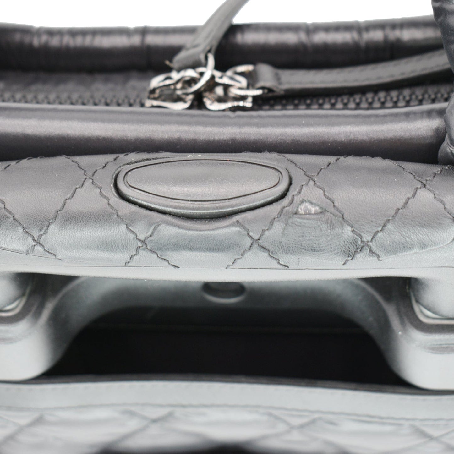 CHANEL Coco Cocoon Quilted Nylon Trolley Rolling Bag Black