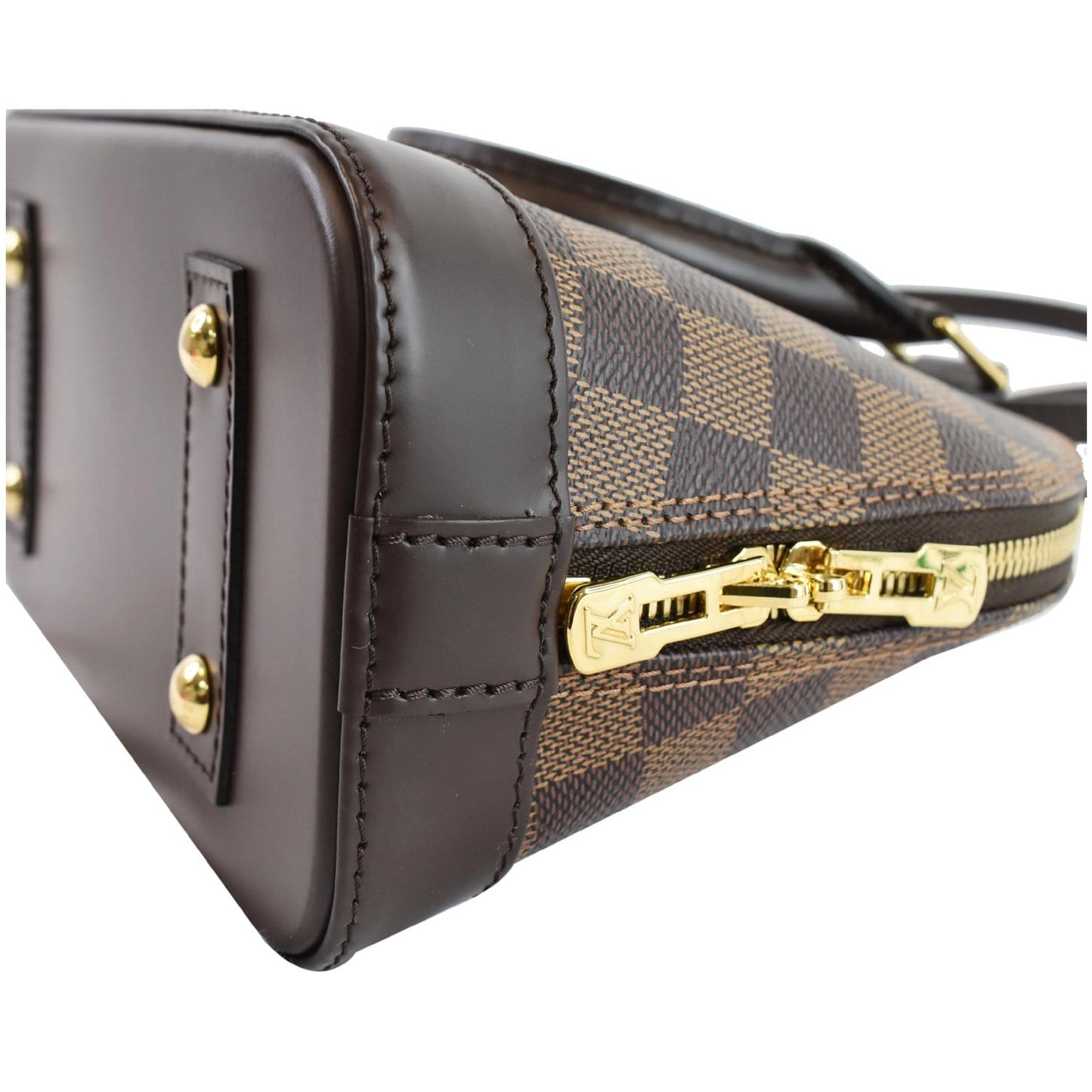LOUIS VUITTON Alma BB Damier Ebene Shoulder Bag Brown