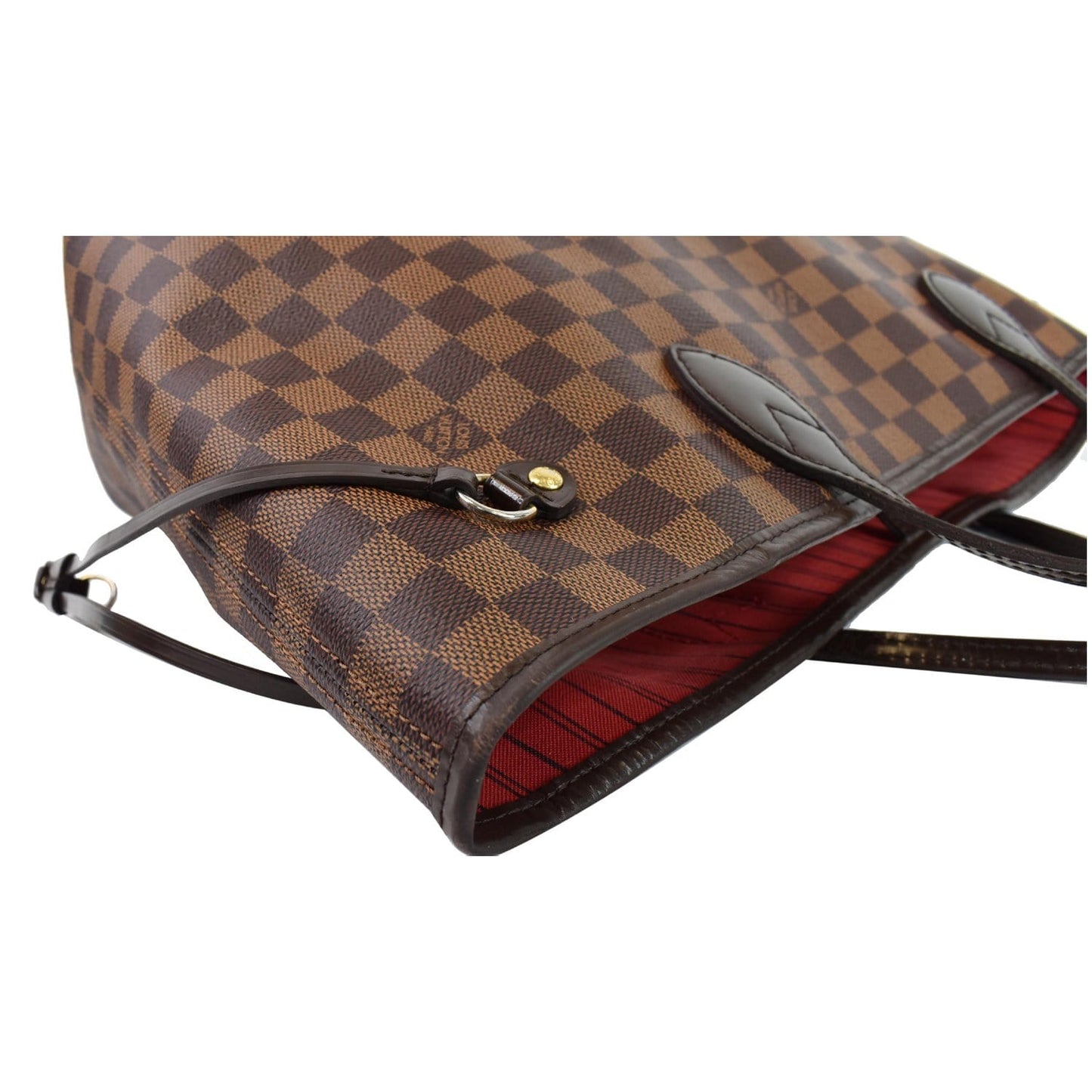 LOUIS VUITTON Neverfull MM Damier Ebene Tote Shoulder Bag Brown