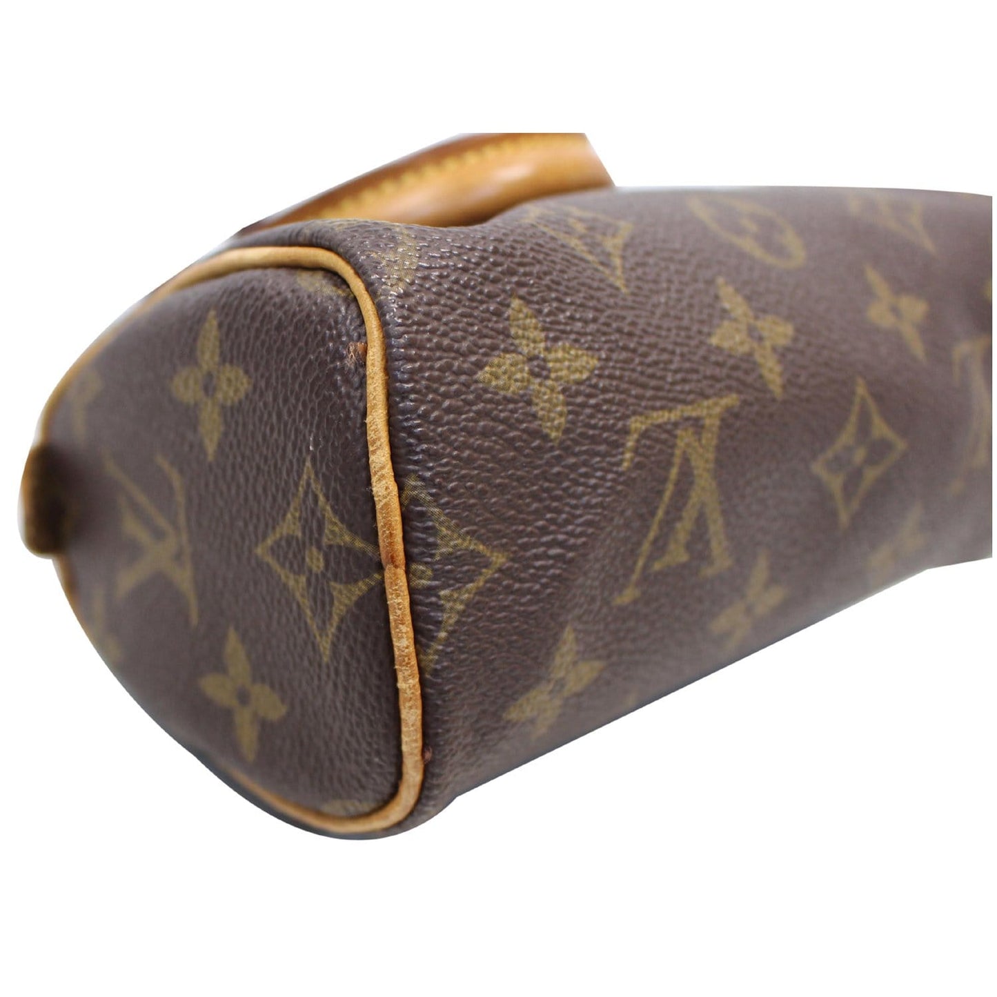 LOUIS VUITTON Mini Speedy Monogram Canvas Satchel Bag Brown