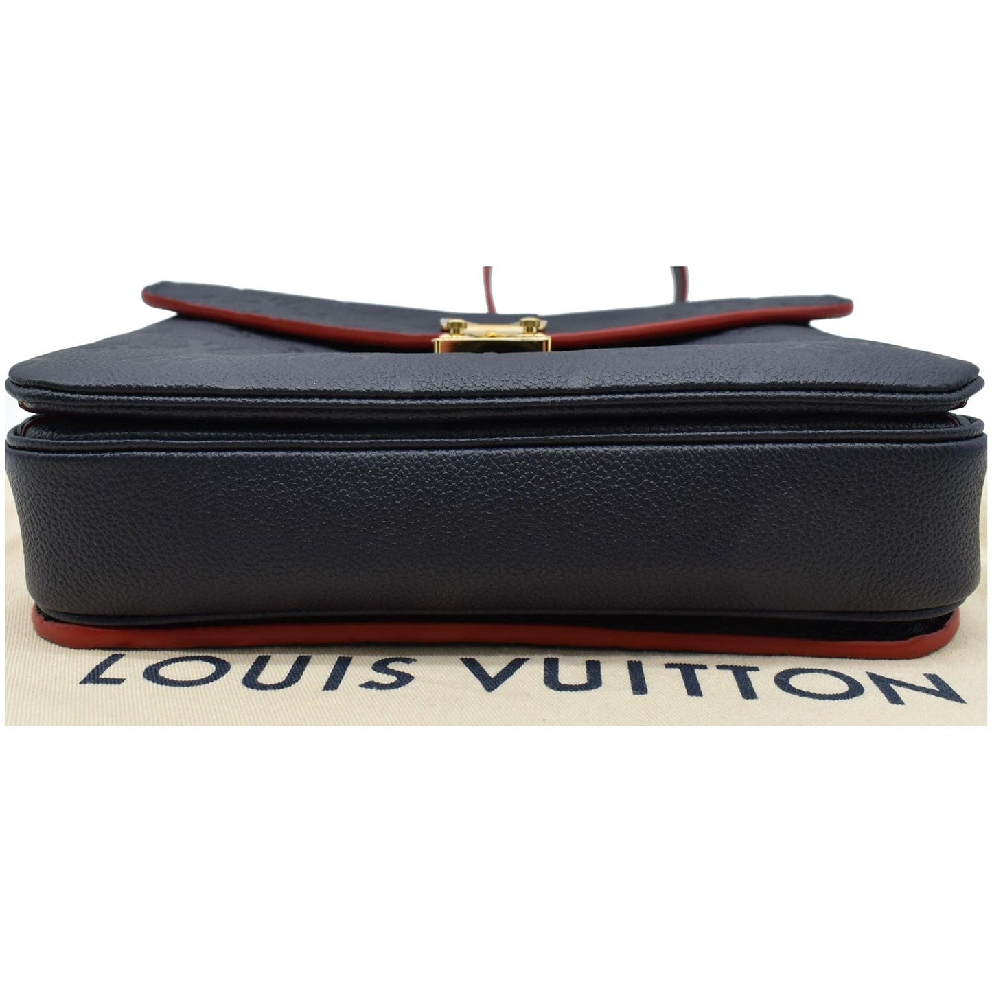 LOUIS VUITTON Metis Pochette Empreinte Leather Crossbody Bag Blue