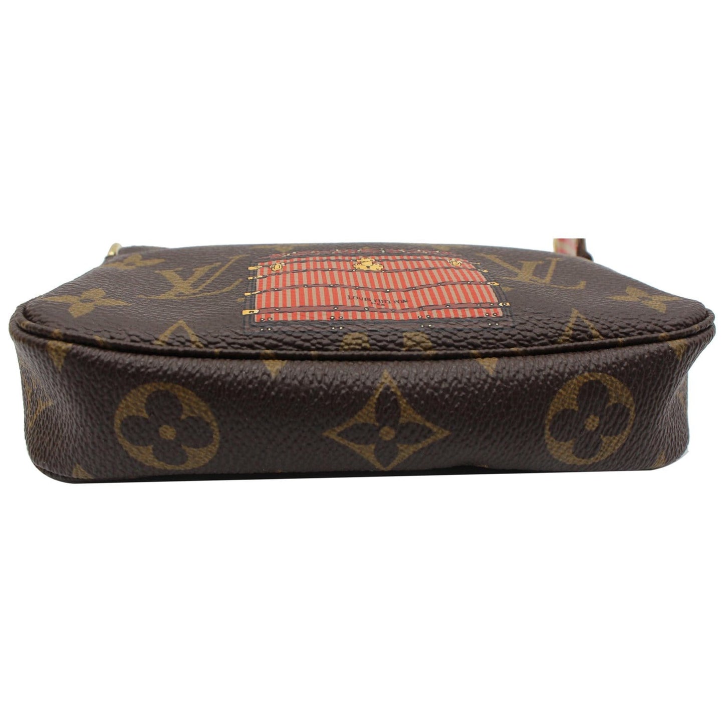 LOUIS VUITTON Inventeur Trunks & Locks Mini Accessories Monogram Canvas Pochette Brown