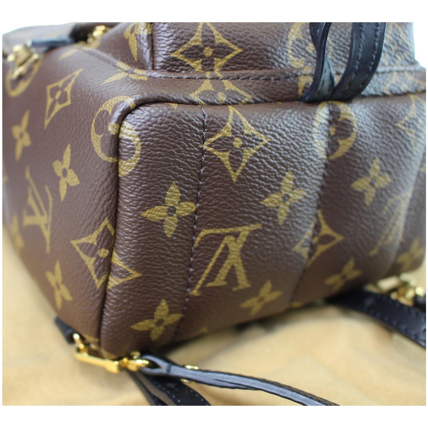 LOUIS VUITTON Palm Springs Mini Monogram Canvas Backpack Brown
