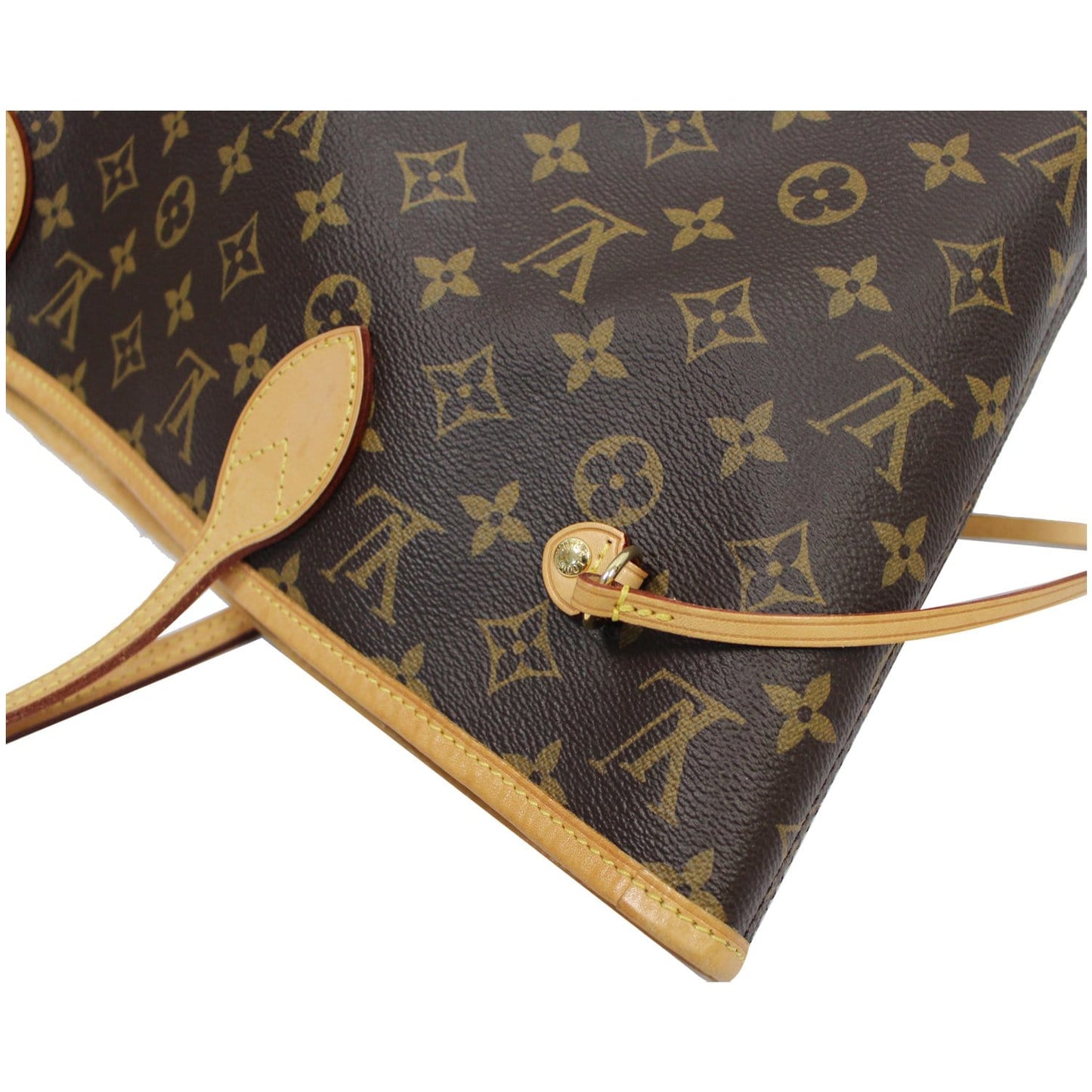 LOUIS VUITTON Neverfull MM Monogram Canvas Tote Bag Brown