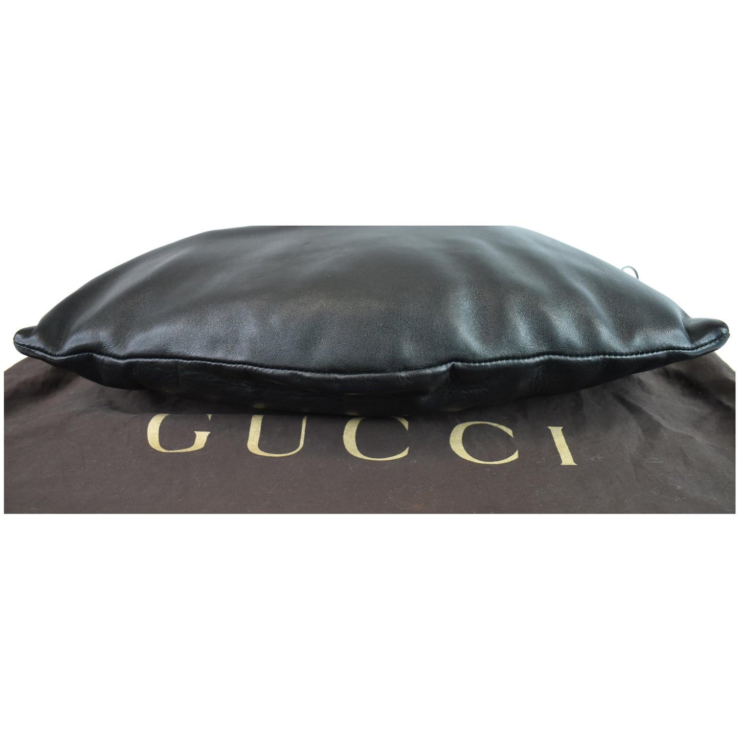 GUCCI 1970 Medium Leather Shoulder Bag Black 290682