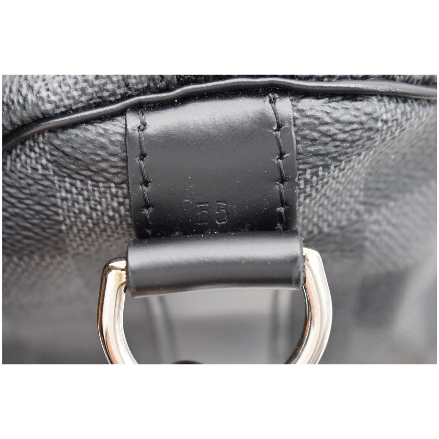 LOUIS VUITTON Keepall 55 Damier Graphite Bandouliere Travel Bag Black