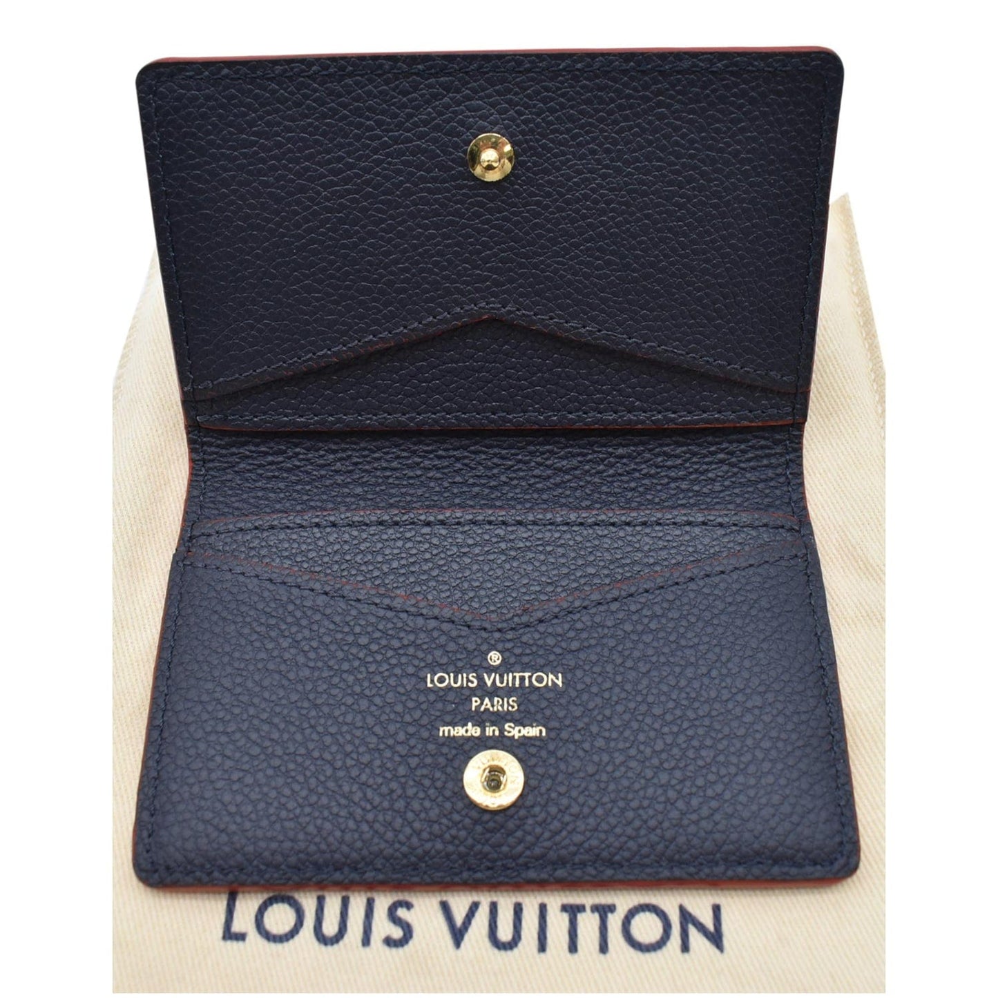 LOUIS VUITTON Multicartes Monogram Empreinte Leather Wallet Marine Rouge