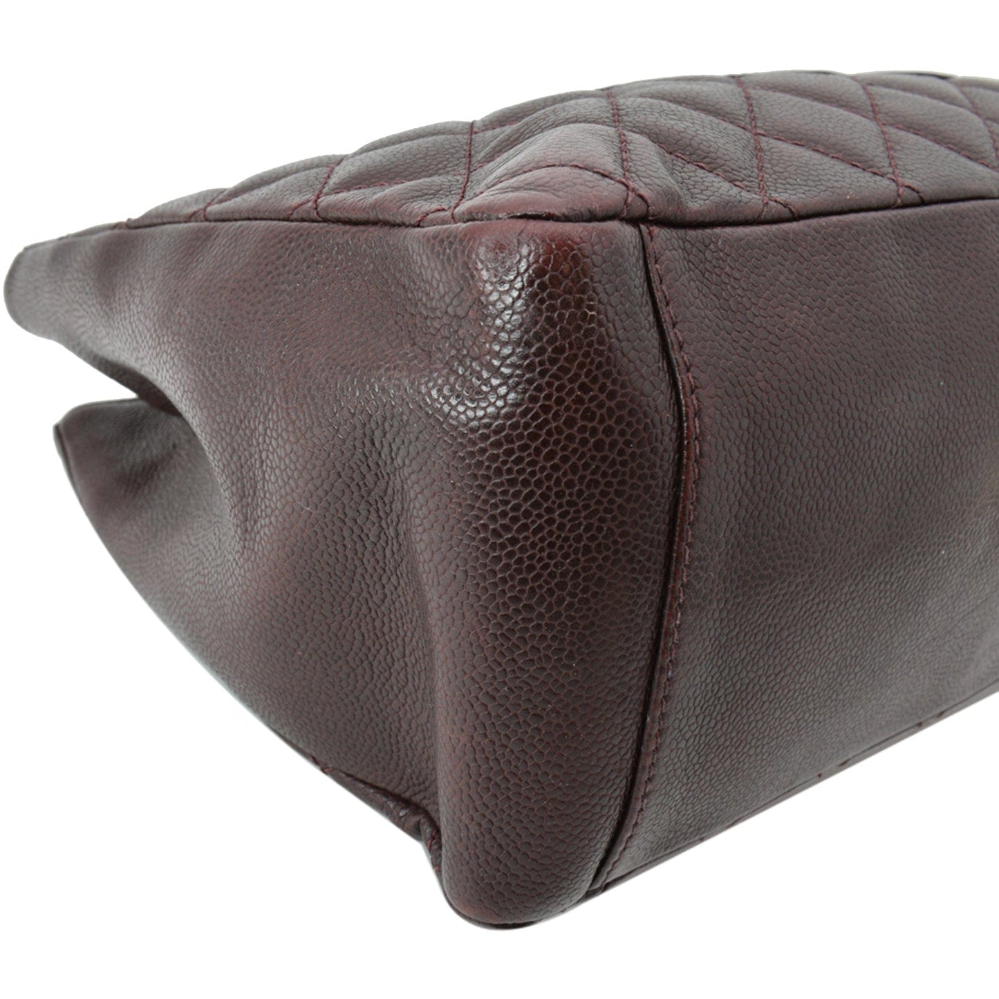 CHANEL Grand Shopping GST Caviar Leather Tote Bag Maroon