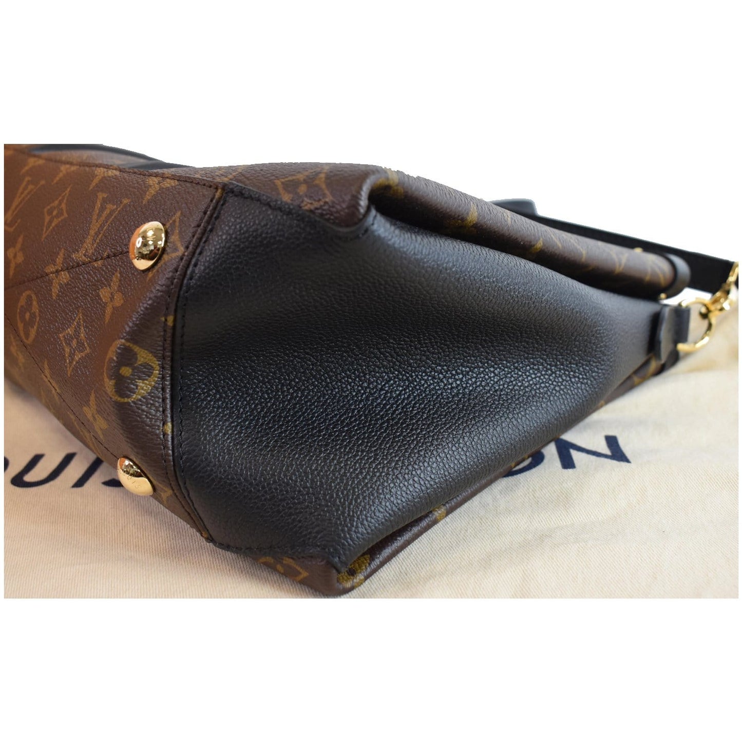 LOUIS VUITTON Soufflot MM Monogram Canvas Shoulder Bag Black