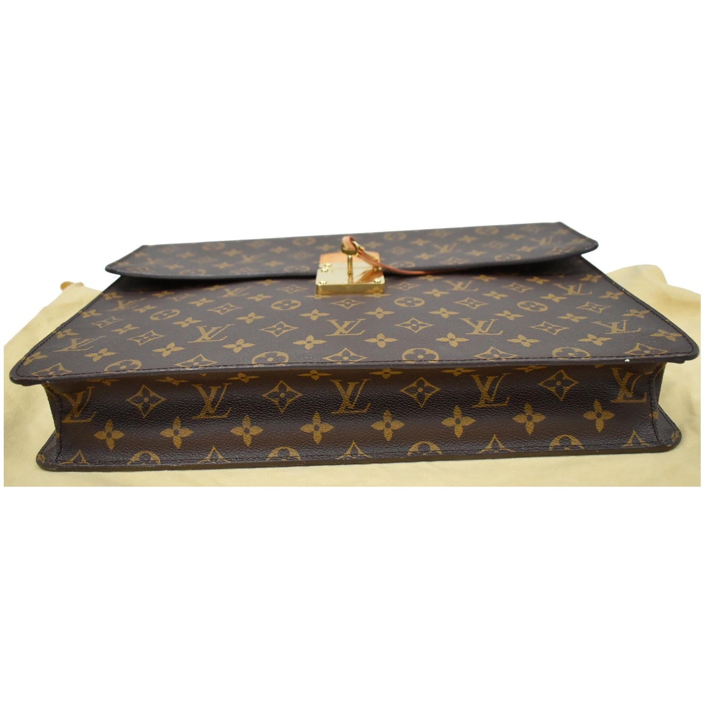 LOUIS VUITTON Laguito Monogram Canvas Briefcase Bag Brown