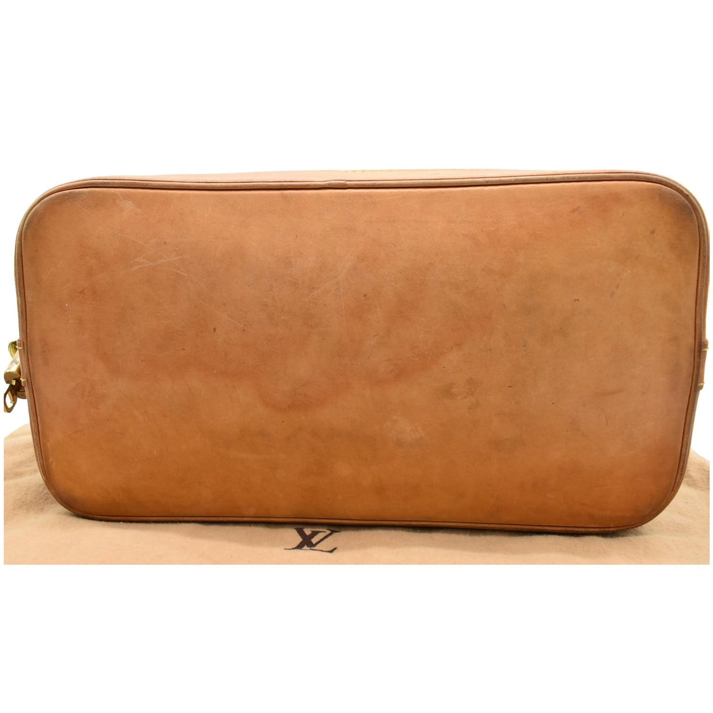 LOUIS VUITTON Alma Monogram Canvas Satchel Bag Brown