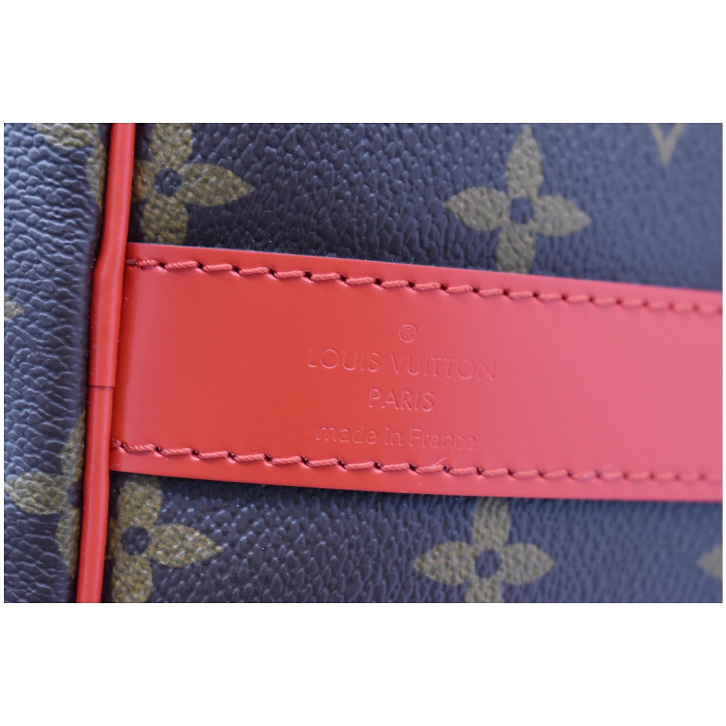 LOUIS VUITTON Keepall 50 Bandouliere Monogram Travel Bag Coquelicot