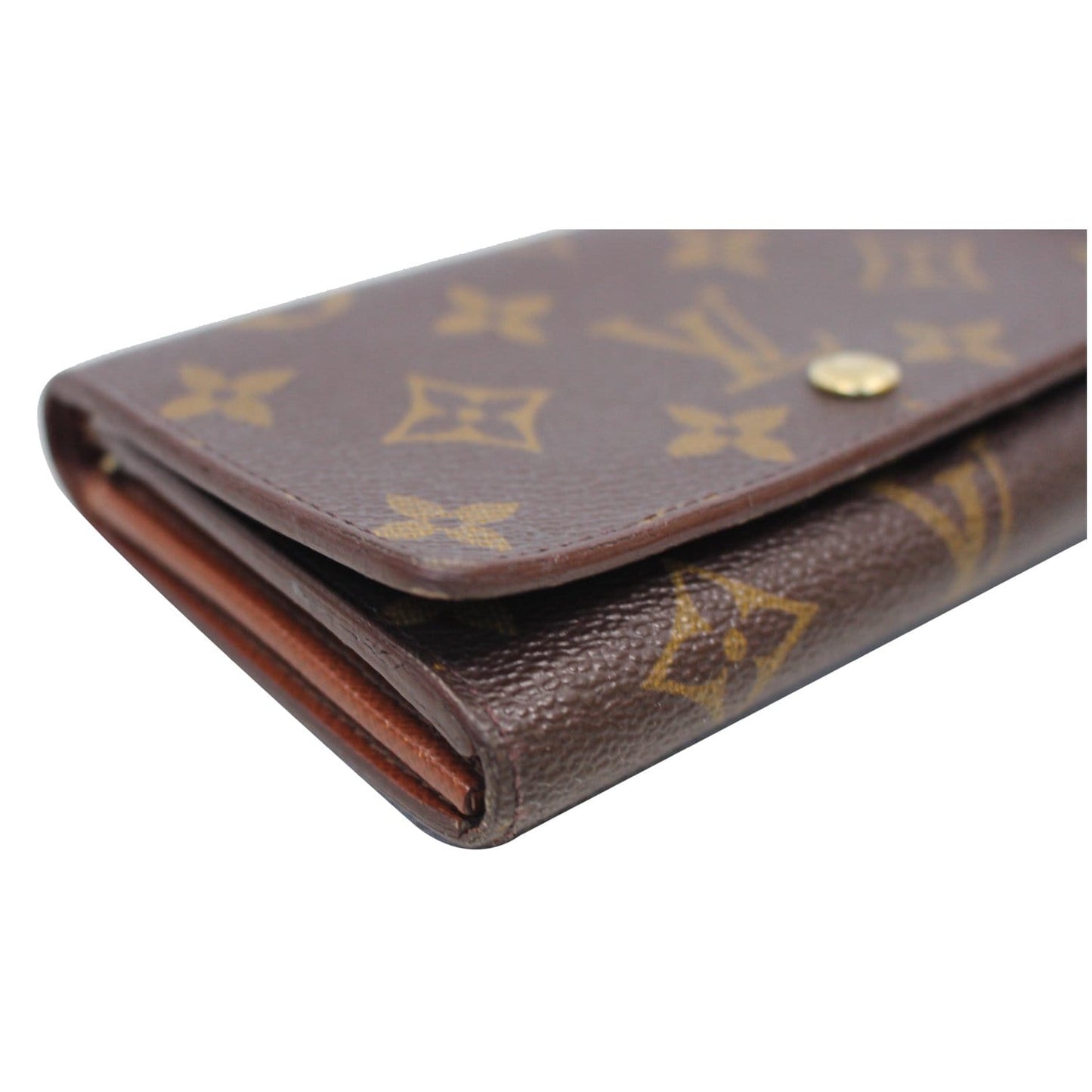 LOUIS VUITTON Porte Monnaie Monogram Billets Tresor Wallet Brown